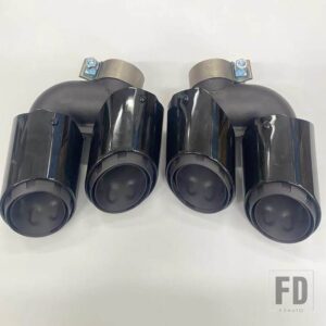 ポルシェ マカン用リア排気ヒントマフラーパイプ 2018-21 - style 2 black