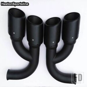 カイエン V6 V8 リア排気ヒントマフラーパイプ 2011-14 - Black V6 long