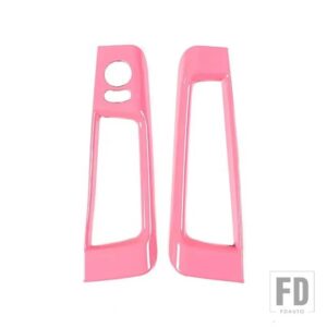 フィアット 500 2010-2022 ABS カーボンバックミラー調整ボタン装飾フレームステッカーインテリアアクセサリー LHD - Pink