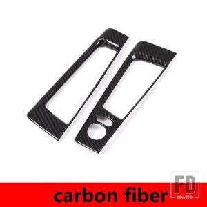 フィアット 500 2010-2022 ABS カーボンバックミラー調整ボタン装飾フレームステッカーインテリアアクセサリー LHD - Carbon Fiber