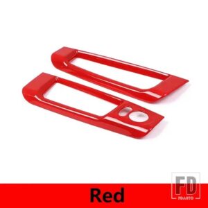 フィアット 500 2010-2022 ABS カーボンバックミラー調整ボタン装飾フレームステッカーインテリアアクセサリー LHD - Red