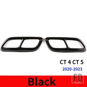 キャデラック XT4 XT5 XT6 CT4 CT5 2016-2023 ステンレステール喉マフラーマフラーカバーステッカーカーアクセサリー - CT4 CT5 Black