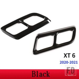 キャデラック XT4 XT5 XT6 CT4 CT5 2016-2023 ステンレステール喉マフラーマフラーカバーステッカーカーアクセサリー - XT6 Black