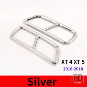 キャデラック XT4 XT5 XT6 CT4 CT5 2016-2023 ステンレステール喉マフラーマフラーカバーステッカーカーアクセサリー - XT4 XT5 Silver