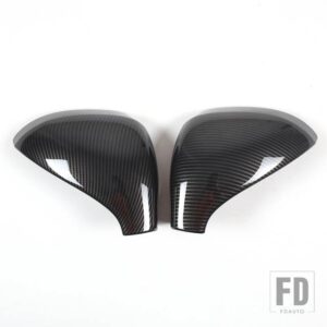 プジョー 207 308 2006-14 ABS カーボン//マットブラックサイドドアリアビューミラーカバートリムステッカーカーアクセサリー - Carbon Fiber