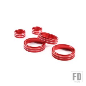 マツダ MX-5 NC 2009-15 合金レッド//ブラックカーエアコン音量調整ノブカバートリムカーアクセサリー - Red