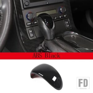 シボレー コルベット C6 2005-2013 ABS ブラック/カーボンギアシフトヘッドカバートリムステッカーカーアクセサリー - 1 pcs Black