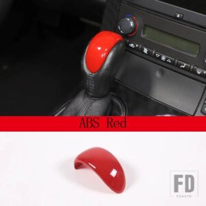 シボレー コルベット C6 2005-2013 ABS ブラック/カーボンギアシフトヘッドカバートリムステッカーカーアクセサリー - 1 pcs Red