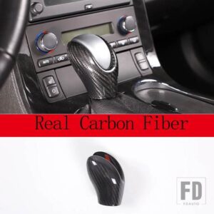 シボレー コルベット C6 2005-2013 ABS ブラック/カーボンギアシフトヘッドカバートリムステッカーカーアクセサリー - 1 pcs Real Carbon2