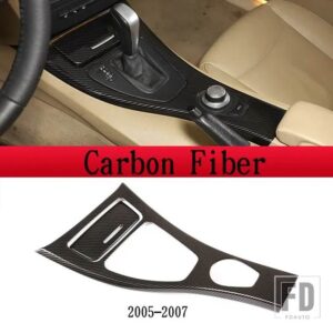 BMW 3シリーズ E90 E92 E93 2005-12 ABS /カーボンテクスチャコンソールギアパネルフレームカバーステッカーカーアクセサリー - 05-07 Carbon Fiber