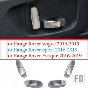 ランドローバー ディスカバリー 5 レンジローバースポーツ EVOQUE ヴォーグディスカバリースポーツ ABS カーシートサイド調整ボタンカバーイン - Silver 4pcs