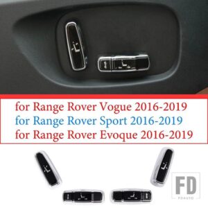 ランドローバー ディスカバリー 5 レンジローバースポーツ EVOQUE ヴォーグディスカバリースポーツ ABS カーシートサイド調整ボタンカバーイン - Bright Black-4PCS