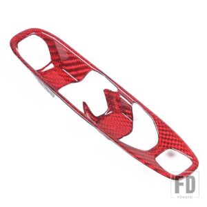 シボレー コルベット C8 2020-23 リアルハードカーボンカバーコンソールギアシフトボタンステッカーアクセサリー - Red Carbon Fiber