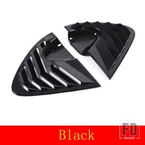 セアト レオン 2008-2012 ABS 黒リアサイドウィンドウブラインド装飾カバーステッカー車外装アクセサリー 2個 - Black