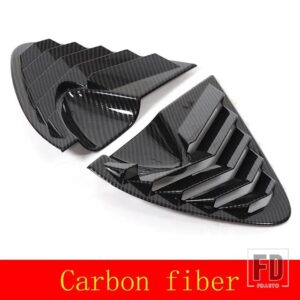 セアト レオン 2008-2012 ABS 黒リアサイドウィンドウブラインド装飾カバーステッカー車外装アクセサリー 2個 - Carbon Fiber