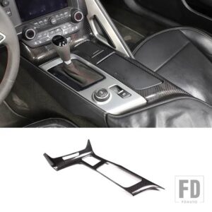 シボレー 2014-19 コルベット C7 Z06 ABS カーボン中央制御カップホルダーパネルフレームステッカー - Carbon Fiber