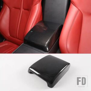 ジャガー ABS カーボン 2013-2024 F-TYPE 中央アームレストボックスカバーステッカーカーインテリアアクセサリー - style 1 Carbon fiber