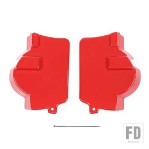 シボレー コルベット C8 2020 + ABS カーボンフロントショックタワートップカバーステッカーインテリアアクセサリー - Red