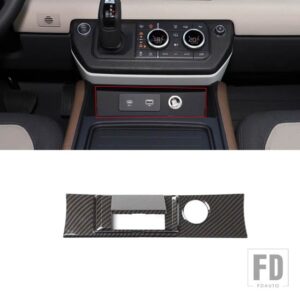 ランドローバー 2020-2021 ディフェンダー 110 ABS カーボン中央制御 USB 充電ポートカバーステッカー - Carbon Fiber