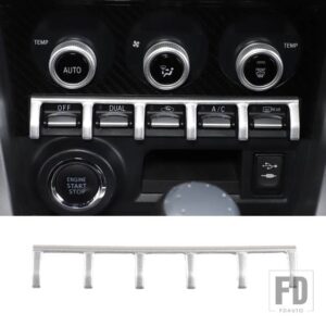 トヨタ スバル 2012-2020 86 BRZ ステンレスカーエアコンボタンディバイダーストリップ高輝度ストリップステッカー内装部品 - Silver