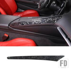 シボレー 100% カーボンコルベット C8 スティングレイ Z51 Z06 2020-2023 インテリアキットカーセンターコントロールサイドパネルトリムカバー - Forged Pattern