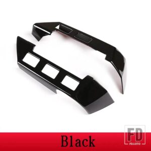 ランドローバー 2004-2009 ディスカバリー 3 LR3/2007-2012 フリーランダー 2 ABS ステアリングホイールボタンフレームカバーインテリアアクセ - Black