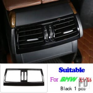 BMW 2008-2013 X5 X6 E70 E71 ABS ブラックステアリングホイールボタンフレームガラスリフトスイッチフレームステッカー - 12