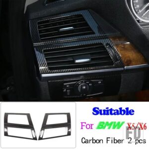BMW X5 E70 X6 E71 2008-2013 ABS カーボンカーセンターコンソール計器パネルカバーステッカーアクセサリー - 5