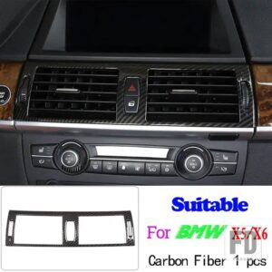 BMW X5 E70 X6 E71 2008-2013 ABS カーボンカーセンターコンソール計器パネルカバーステッカーアクセサリー - 6