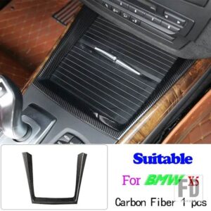 BMW X5 E70 X6 E71 2008-2013 ABS カーボンカーセンターコンソール計器パネルカバーステッカーアクセサリー - 7