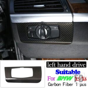 BMW X5 E70 X6 E71 2008-2013 ABS カーボンカーセンターコンソール計器パネルカバーステッカーアクセサリー - 1