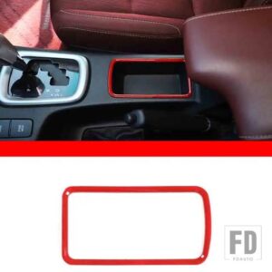 トヨタ 2015-2021 ハイラックス ABS カーボンテクスチャカーセンターコンソールシフト収納ボックスフレームステッカーインテリアアクセサリー - Red