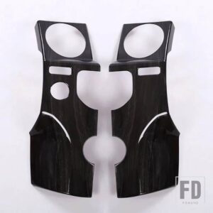 ランドローバー 2014-2016 ディスカバリー 4 LR4 ABS ブラックセンターコンソールエアアウトレット装飾カバーステッカー - Black Wood Grain