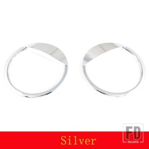 トヨタ 2007-2021 FJ クルーザー ABS マットブラック形状ヘッドライト装飾ステッカー車外装アクセサリー - Silver