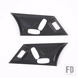 ジャガー F-TYPE F タイプ 2013-2024 カーシート調整装飾フレームステッカー ABS カーボンパターンインテリアアクセサリー - matt black