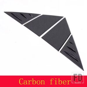 フィアット 500 2010 + バックミラーサイドトライアングルスポイラートリム ABS カーボンパターン外装アクセサリー 4個 - Carbon Fiber