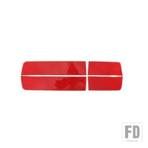 2003-2007 ハマー H2 ソフトカーボンドアアームレストパネルステッカーインテリアアクセサリー 4個 - Carbon Fiber red