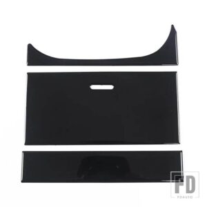 ジャガー F-TYPE 2013 + 黒 PVC 中央制御収納ボックスパネル装飾ステッカー車内アクセサリー - Black - RHD