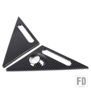 スマートフォーツー用 2009-15 ABS 黒車ピラーアンテナパネルカバートリムステッカーカーアクセサリー - Carbon Fiber