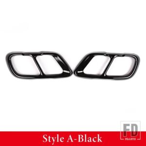 BMW 2019-2022 X5 X7 G05 G07 ステンレス黒テールパイプマフラーカバー車アクセサリー - Style A Black