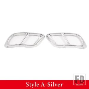 BMW 2019-2022 X5 X7 G05 G07 ステンレス黒テールパイプマフラーカバー車アクセサリー - Style A Silver