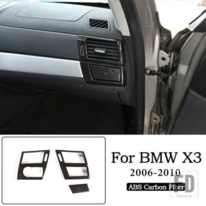 BMW X3 E83 ABS クローム/カーボン車内ドアボウルカバートリムステッカーカーアクセサリー内装 - 7