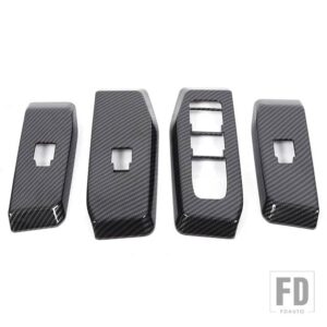 トヨタ ランドクルーザープラド 2024 + ABS WINDOWS コントロールパネル装飾ステッカーインテリアアクセサリー - Carbon Fiber