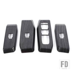 トヨタ ランドクルーザープラド 2024 + ABS WINDOWS コントロールパネル装飾ステッカーインテリアアクセサリー - Black Wood Grain