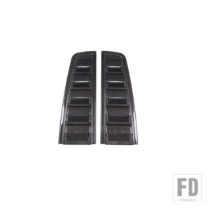 2003-2009 ハマー H2 ABS ブラックリアバンパーテールライトカバー装飾ステッカーアクセサリー - Carbon Fiber