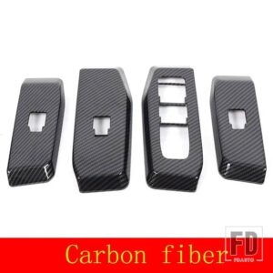 トヨタ ランドクルーザープラド 250 LC250 2024 + ABS カーボンガラスリフトボタン装飾フレームステッカーカーアクセサリー - Style 2-LHD