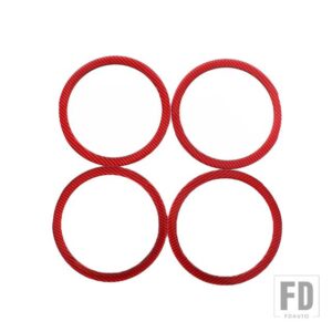 ハマー H2 2003-2007 ソフトカーボンドアフロンスピーカーリングパネルステッカーインテリアアクセサリー - Red