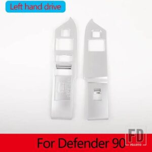 ランドローバー ディフェンダー 90 110 2020-2024 ABS カーボンガラスリフトスイッチフレームステッカーインテリアアクセサリー LHD RHD - LHD - Silver