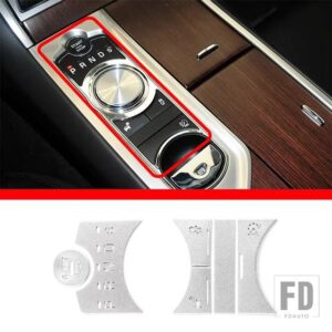 ジャガー XF 2012-2015 中央制御シフトパネルボタン装飾ステッカーステンレスインテリアアクセサリー 6個 - Silver