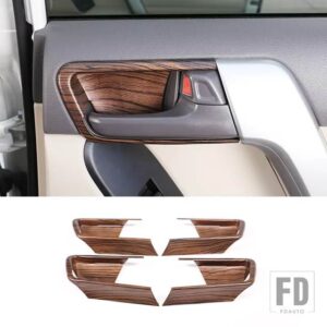 トヨタ ランドクルーザープラド FJ150 150 14-18 ABS マットブラック車内ドアボウルカバー装飾ステッカーアクセサリー - Pine Wood Grain